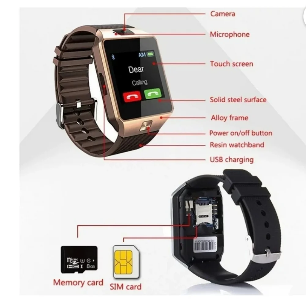 Smartwatch with Touch Monitor with Pedometer and Anti-Lost Camera